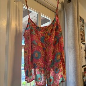 O'Neill Pink and Blue Floral tank size small
